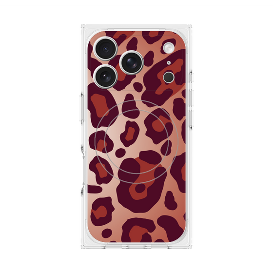 プレミアムスクエアケース with MagSafe［ Leopard - Red ］