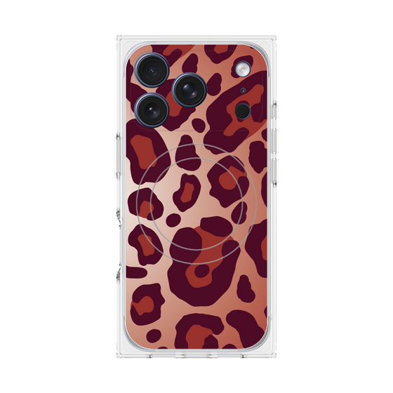 プレミアムスクエアケース with MagSafe［ Leopard - Red ］