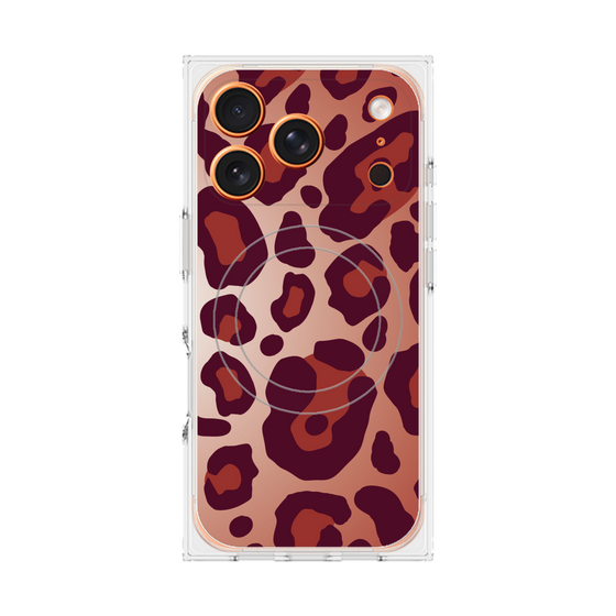 プレミアムスクエアケース with MagSafe［ Leopard - Red ］