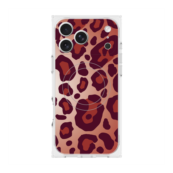 プレミアムスクエアケース with MagSafe［ Leopard - Red ］