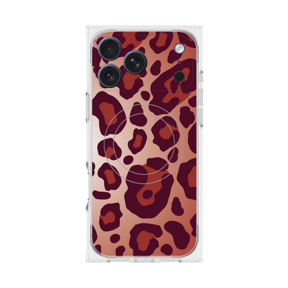 プレミアムスクエアケース with MagSafe［ Leopard - Red ］