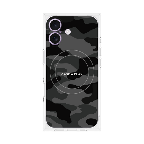 プレミアムスクエアケース with MagSafe［ Camouflage - Black ］