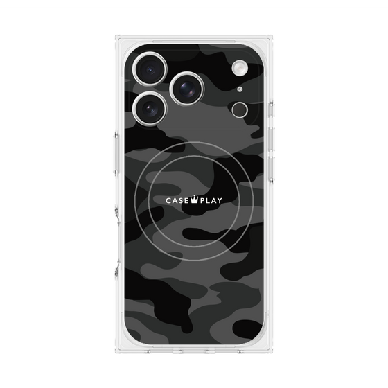 プレミアムスクエアケース with MagSafe［ Camouflage - Black ］