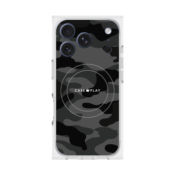 プレミアムスクエアケース with MagSafe［ Camouflage - Black ］