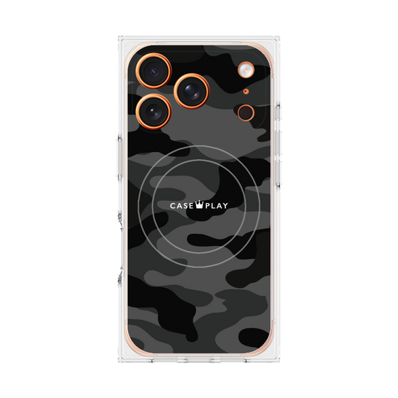 プレミアムスクエアケース with MagSafe［ Camouflage - Black ］