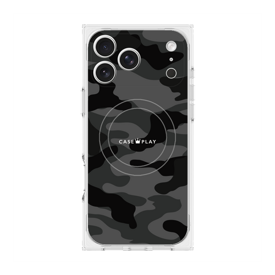 プレミアムスクエアケース with MagSafe［ Camouflage - Black ］