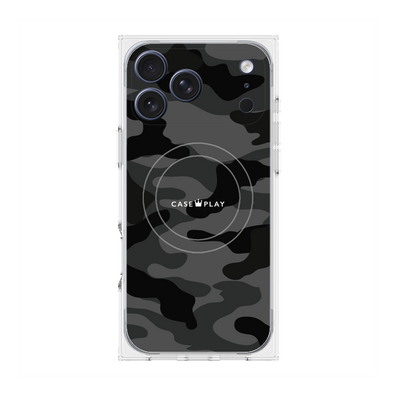プレミアムスクエアケース with MagSafe［ Camouflage - Black ］