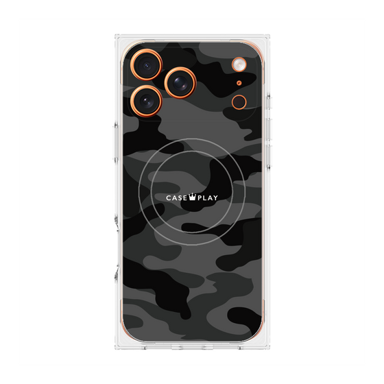 プレミアムスクエアケース with MagSafe［ Camouflage - Black ］