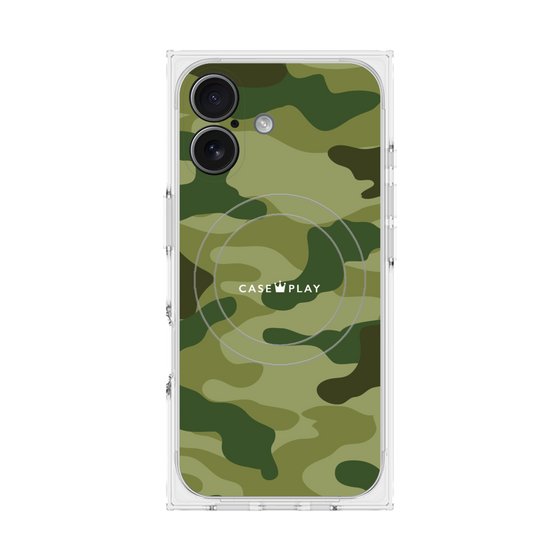 プレミアムスクエアケース with MagSafe［ Camouflage - Green ］