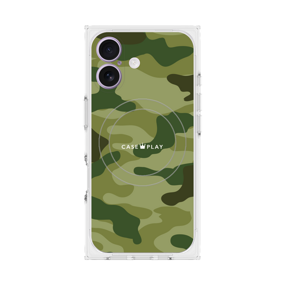 プレミアムスクエアケース with MagSafe［ Camouflage - Green ］