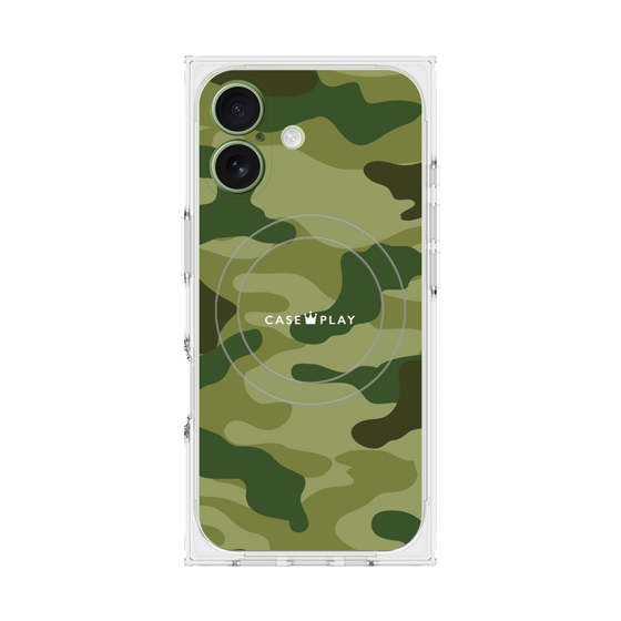 プレミアムスクエアケース with MagSafe［ Camouflage - Green ］