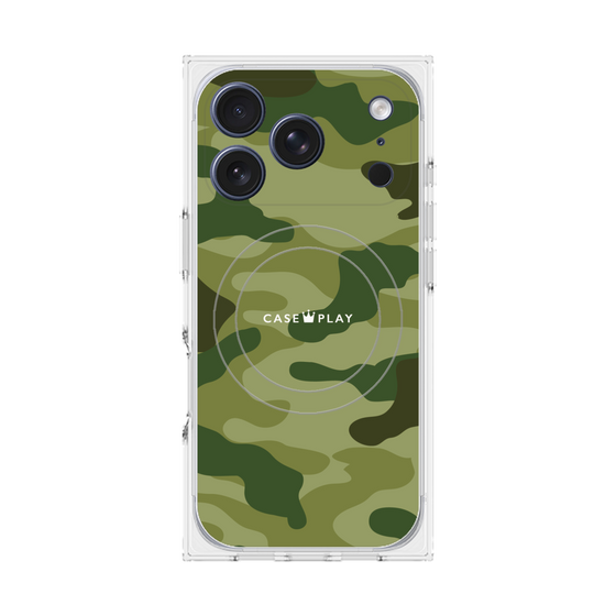 プレミアムスクエアケース with MagSafe［ Camouflage - Green ］