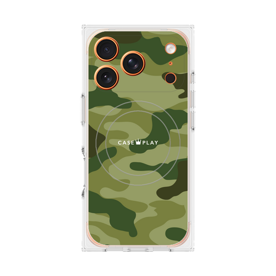 プレミアムスクエアケース with MagSafe［ Camouflage - Green ］