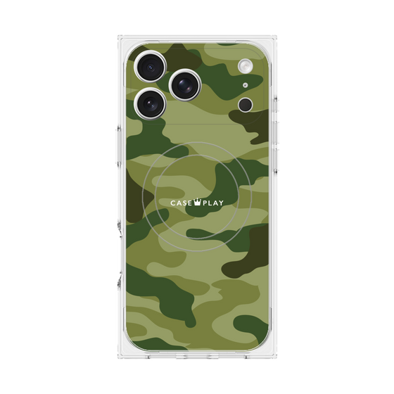 プレミアムスクエアケース with MagSafe［ Camouflage - Green ］