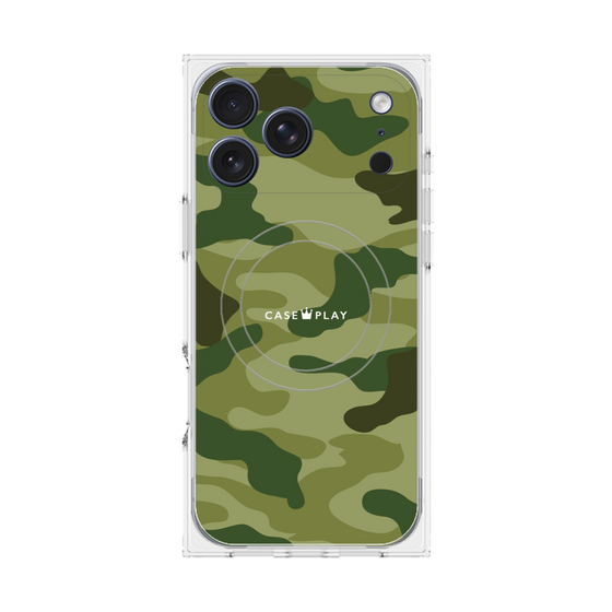 プレミアムスクエアケース with MagSafe［ Camouflage - Green ］