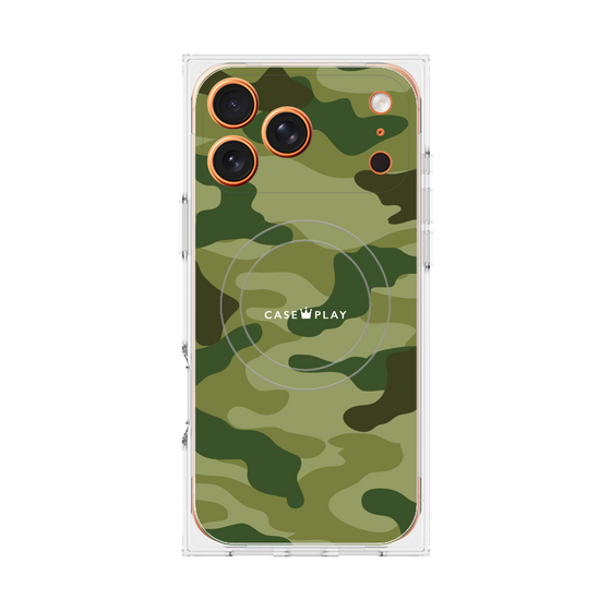 プレミアムスクエアケース with MagSafe［ Camouflage - Green ］