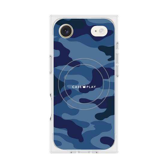 プレミアムスクエアケース with MagSafe［ Camouflage - Blue ］