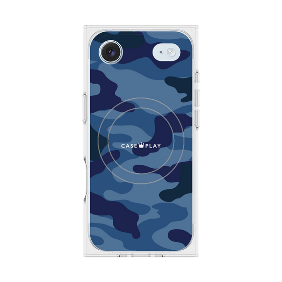 プレミアムスクエアケース with MagSafe［ Camouflage - Blue ］