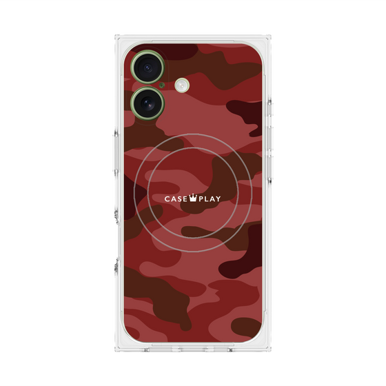 プレミアムスクエアケース with MagSafe［ Camouflage - Red ］