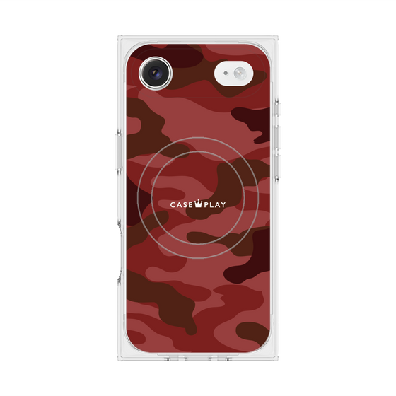 プレミアムスクエアケース with MagSafe［ Camouflage - Red ］