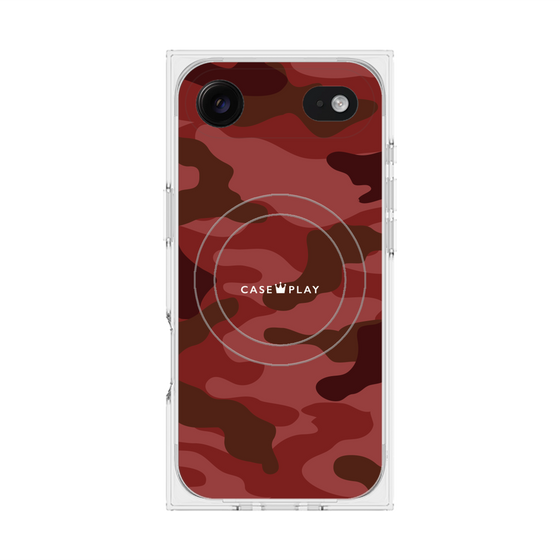 プレミアムスクエアケース with MagSafe［ Camouflage - Red ］