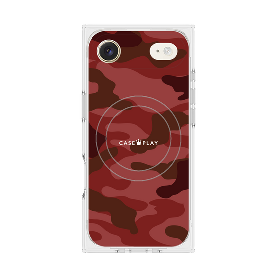 プレミアムスクエアケース with MagSafe［ Camouflage - Red ］