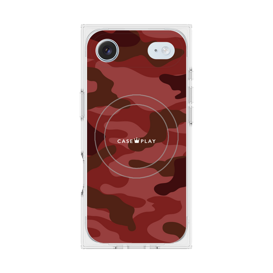 プレミアムスクエアケース with MagSafe［ Camouflage - Red ］