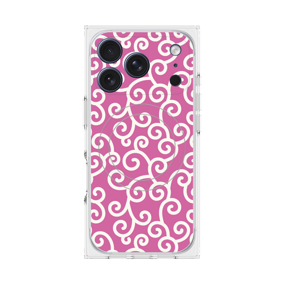 プレミアムスクエアケース with MagSafe［ 唐草模様 - Pink ］
