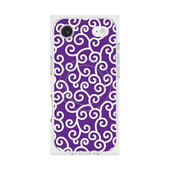 プレミアムスクエアケース with MagSafe［ 唐草模様 - Purple ］