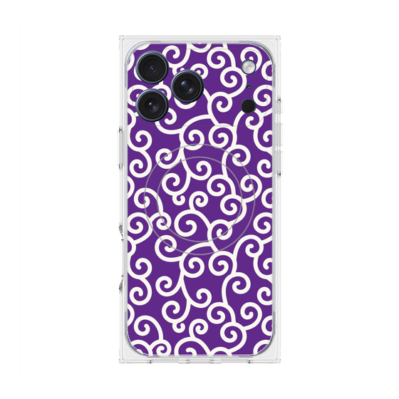 プレミアムスクエアケース with MagSafe［ 唐草模様 - Purple ］
