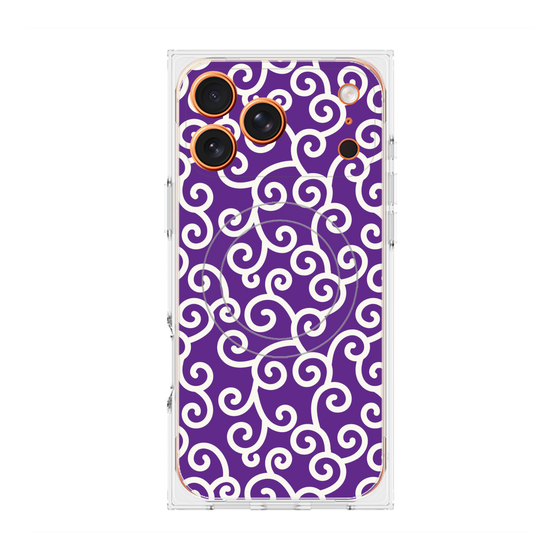 プレミアムスクエアケース with MagSafe［ 唐草模様 - Purple ］