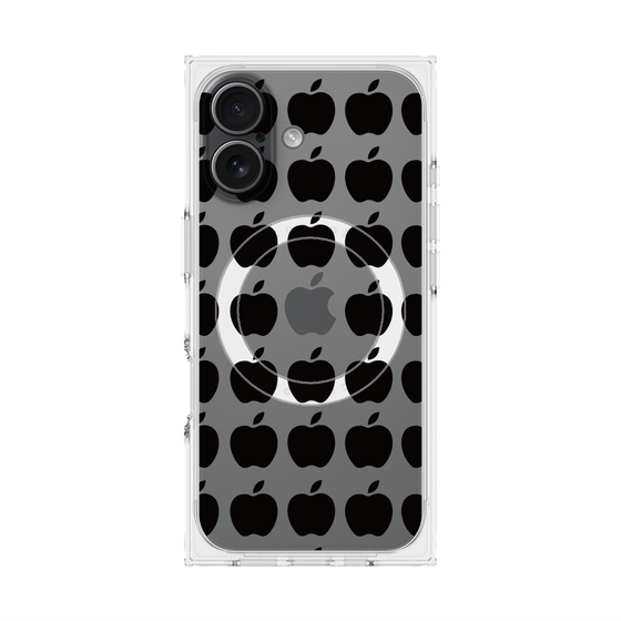 プレミアムスクエアケース with MagSafe［ Apple - Black ］