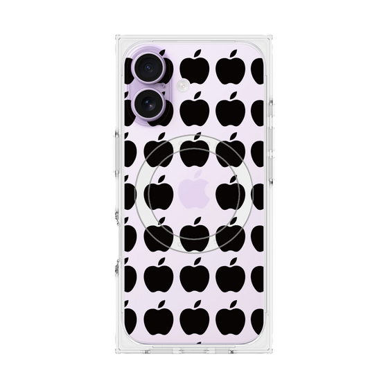 プレミアムスクエアケース with MagSafe［ Apple - Black ］