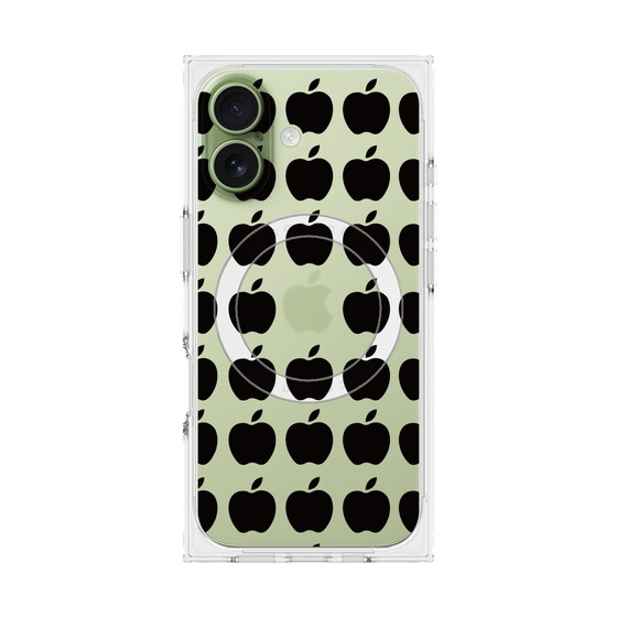 プレミアムスクエアケース with MagSafe［ Apple - Black ］