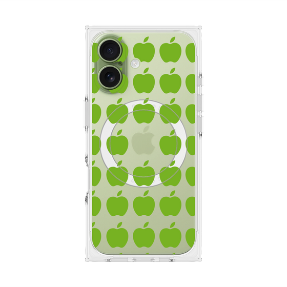 プレミアムスクエアケース with MagSafe［ Apple - Green ］