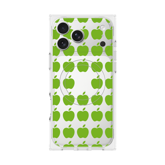 プレミアムスクエアケース with MagSafe［ Apple - Green ］