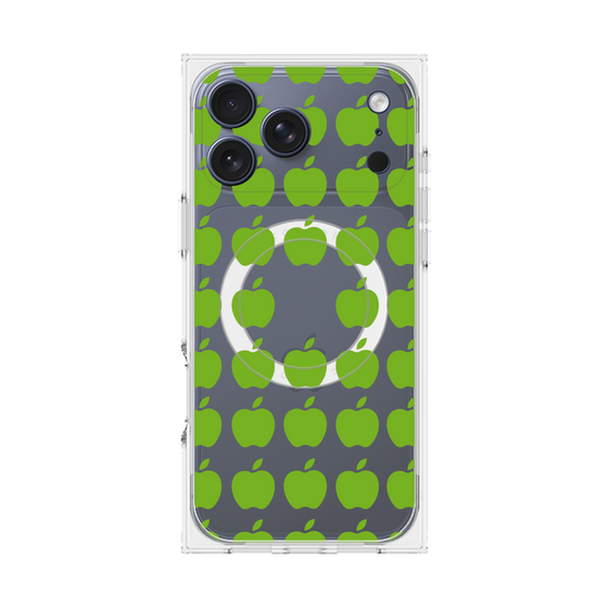 プレミアムスクエアケース with MagSafe［ Apple - Green ］