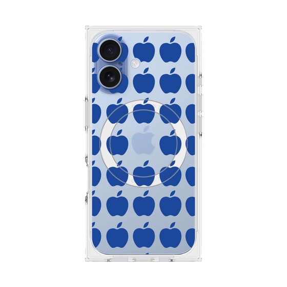 プレミアムスクエアケース with MagSafe［ Apple - Blue ］
