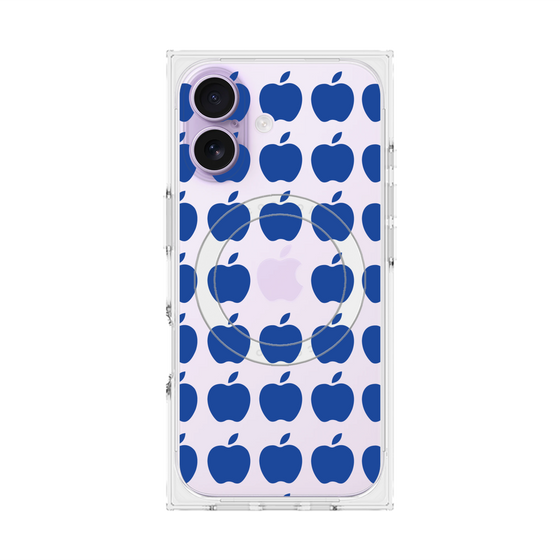プレミアムスクエアケース with MagSafe［ Apple - Blue ］