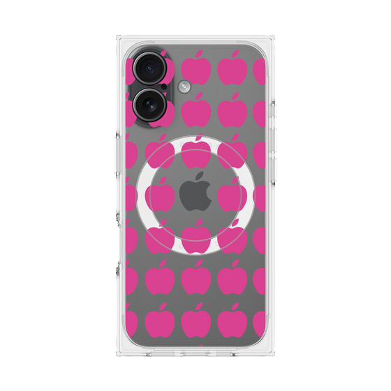 プレミアムスクエアケース with MagSafe［ Apple - Pink ］
