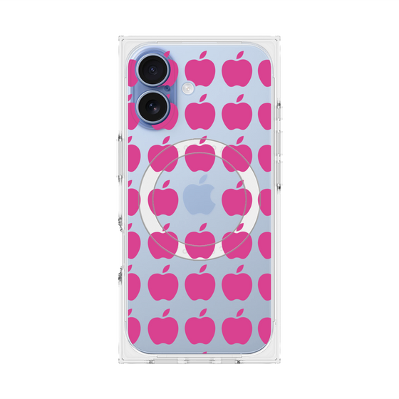 プレミアムスクエアケース with MagSafe［ Apple - Pink ］