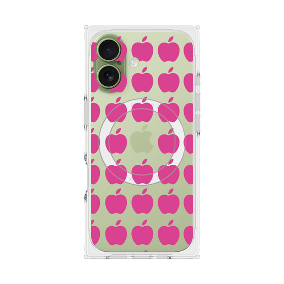 プレミアムスクエアケース with MagSafe［ Apple - Pink ］