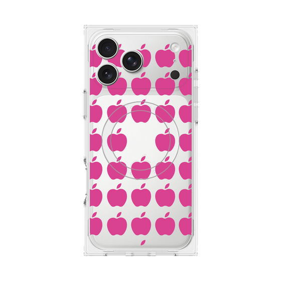 プレミアムスクエアケース with MagSafe［ Apple - Pink ］