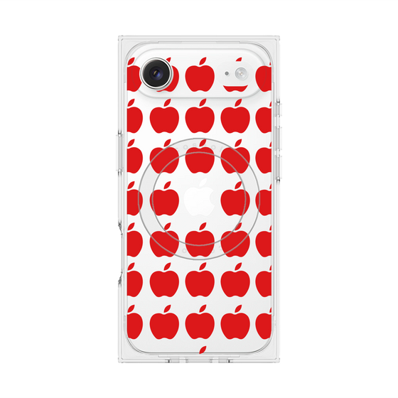プレミアムスクエアケース with MagSafe［ Apple - Red ］