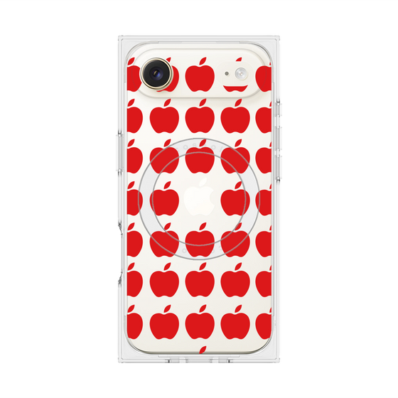 プレミアムスクエアケース with MagSafe［ Apple - Red ］