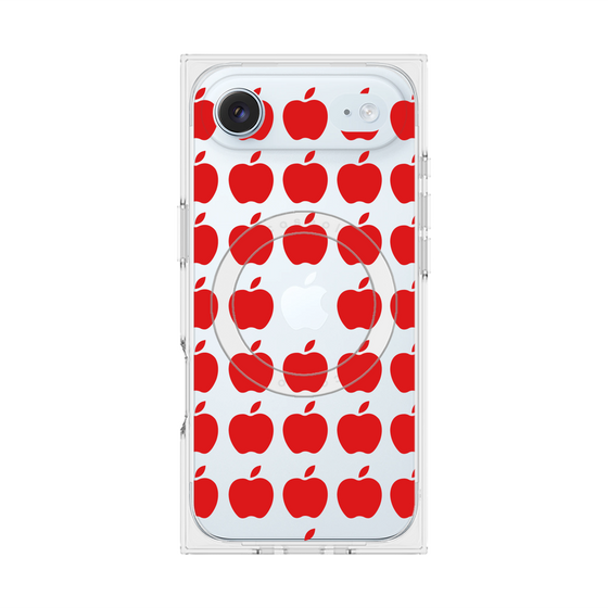 プレミアムスクエアケース with MagSafe［ Apple - Red ］