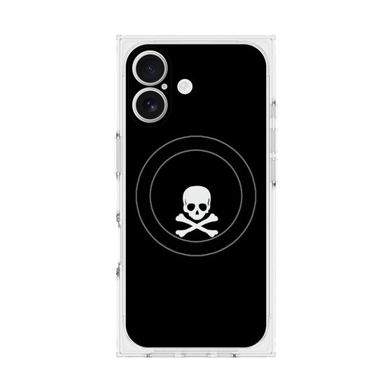 プレミアムスクエアケース with MagSafe［ スカル - Black ］