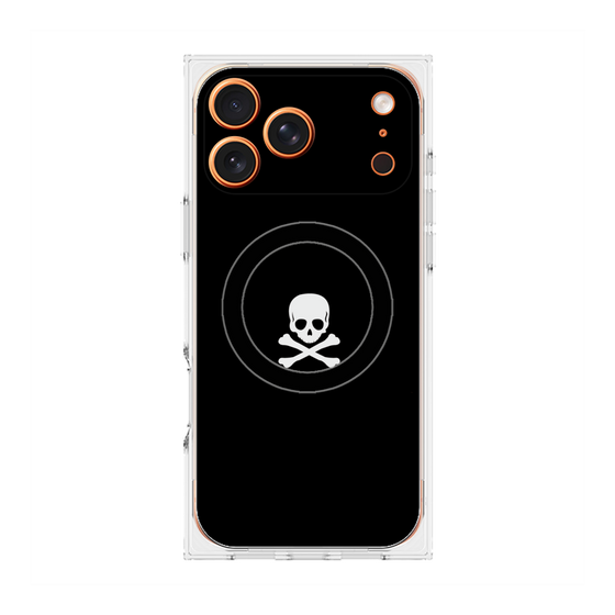 プレミアムスクエアケース with MagSafe［ スカル - Black ］