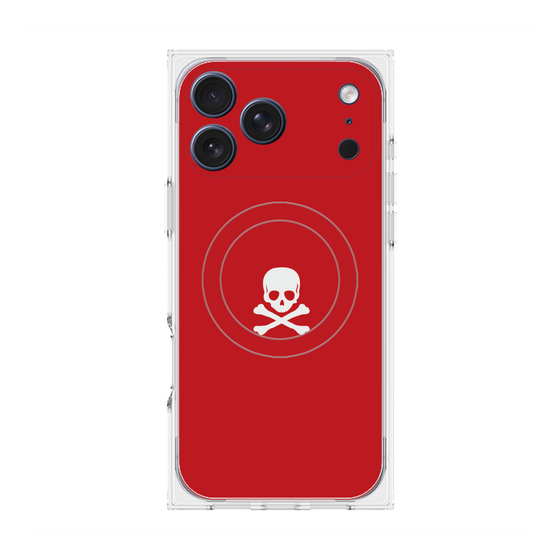 プレミアムスクエアケース with MagSafe［ スカル - Red ］