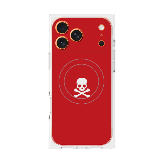 プレミアムスクエアケース with MagSafe［ スカル - Red ］